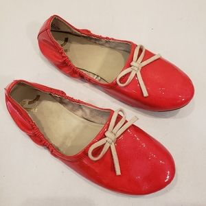 Report Red Patent Scrunch Ballet Flats